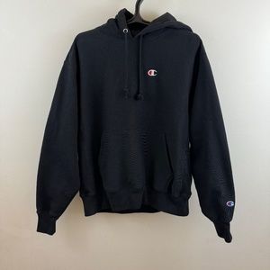 Men's black champion hoodie large
